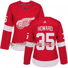 Adidas Maillot de Hockey Detroit Red Wings Jimmy Howard 35 2017-2018 Rouge Authentic - Femme